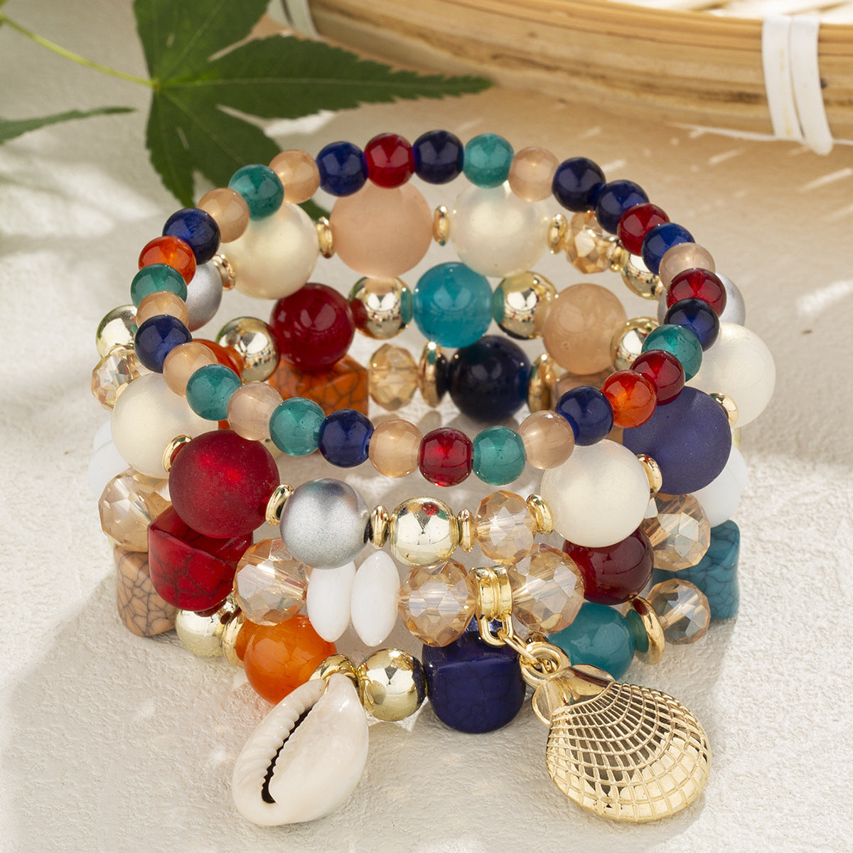 Women's Bohemian Creative Jewelry Shell Crystal Beaded Bracelets