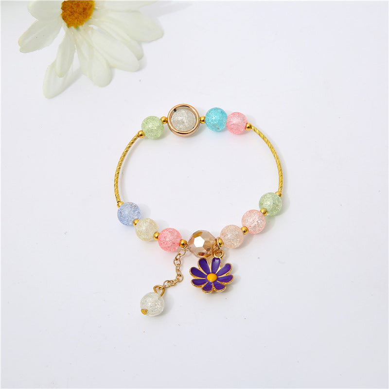 Flower Crystal String Beads Female Sunflower Bracelets