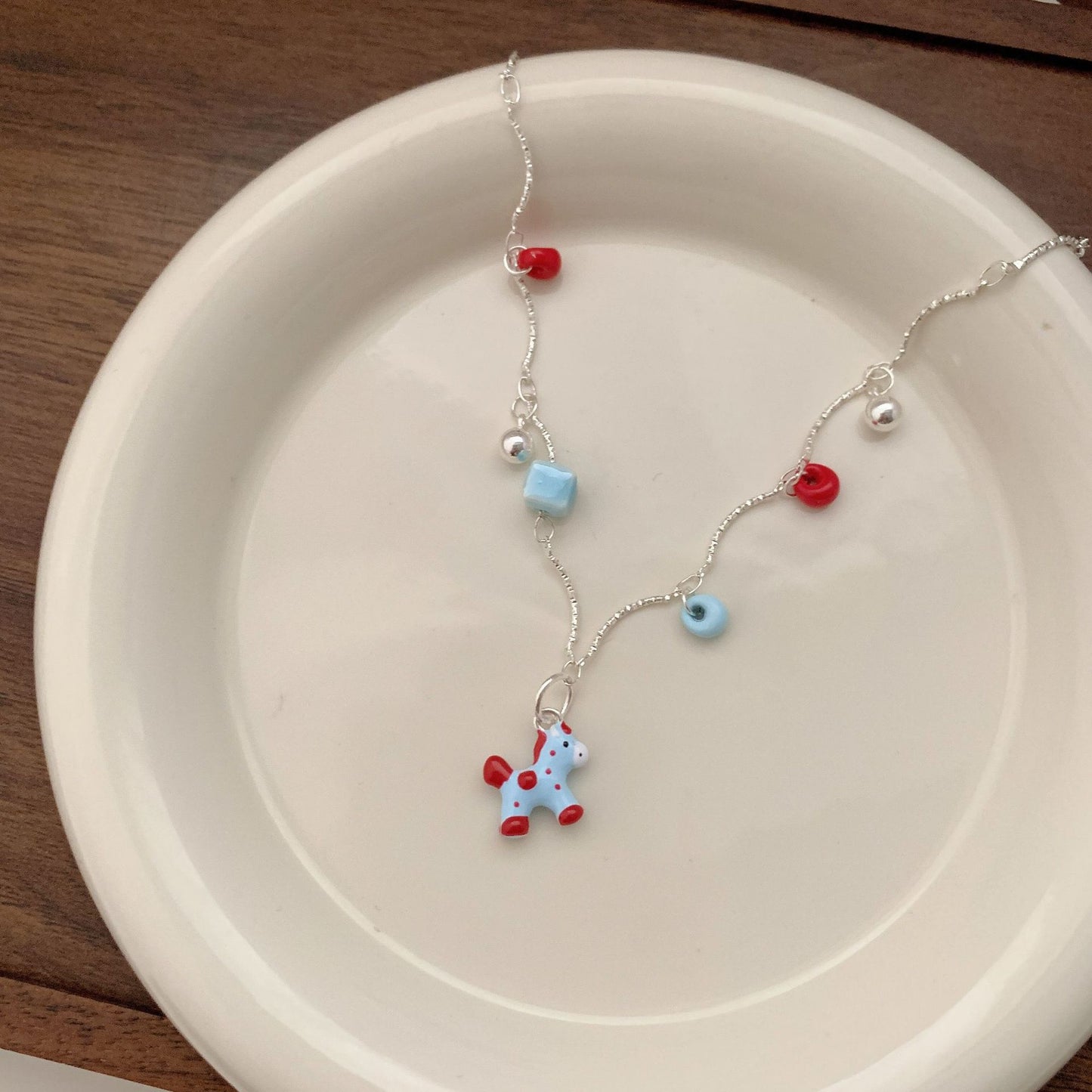 Children's Dopamine Colored Drip Glaze Pony Female Sweet Exquisite Cute Clavicle Necklace