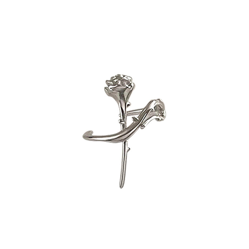 Earless Female Temperament Fashion Sense Glossy Twist Rhinestone Geometric Ear Clip