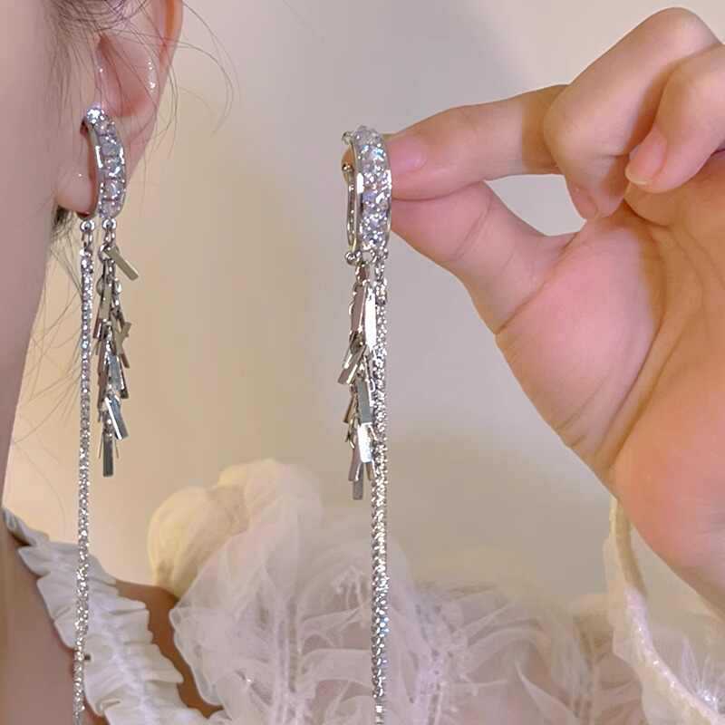 Long Extra Tassel Bone Hook High-grade Ear Clip