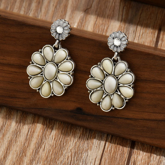 Elegant Retro Cold Style Flower Alloy Earrings