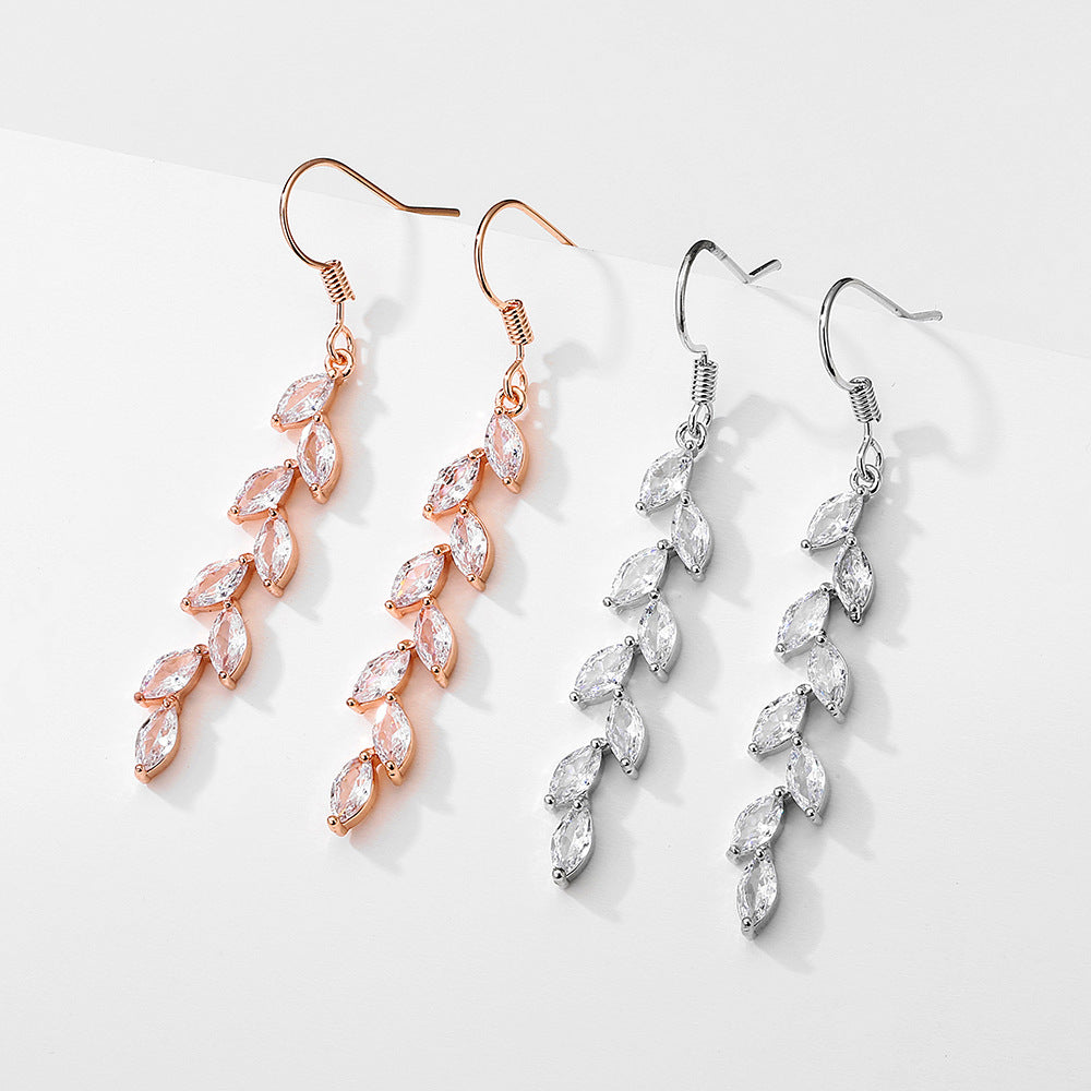 Boucles d'oreilles en Zircon incrusté de blé pour femmes et simples, pour boucles d'oreilles tendance