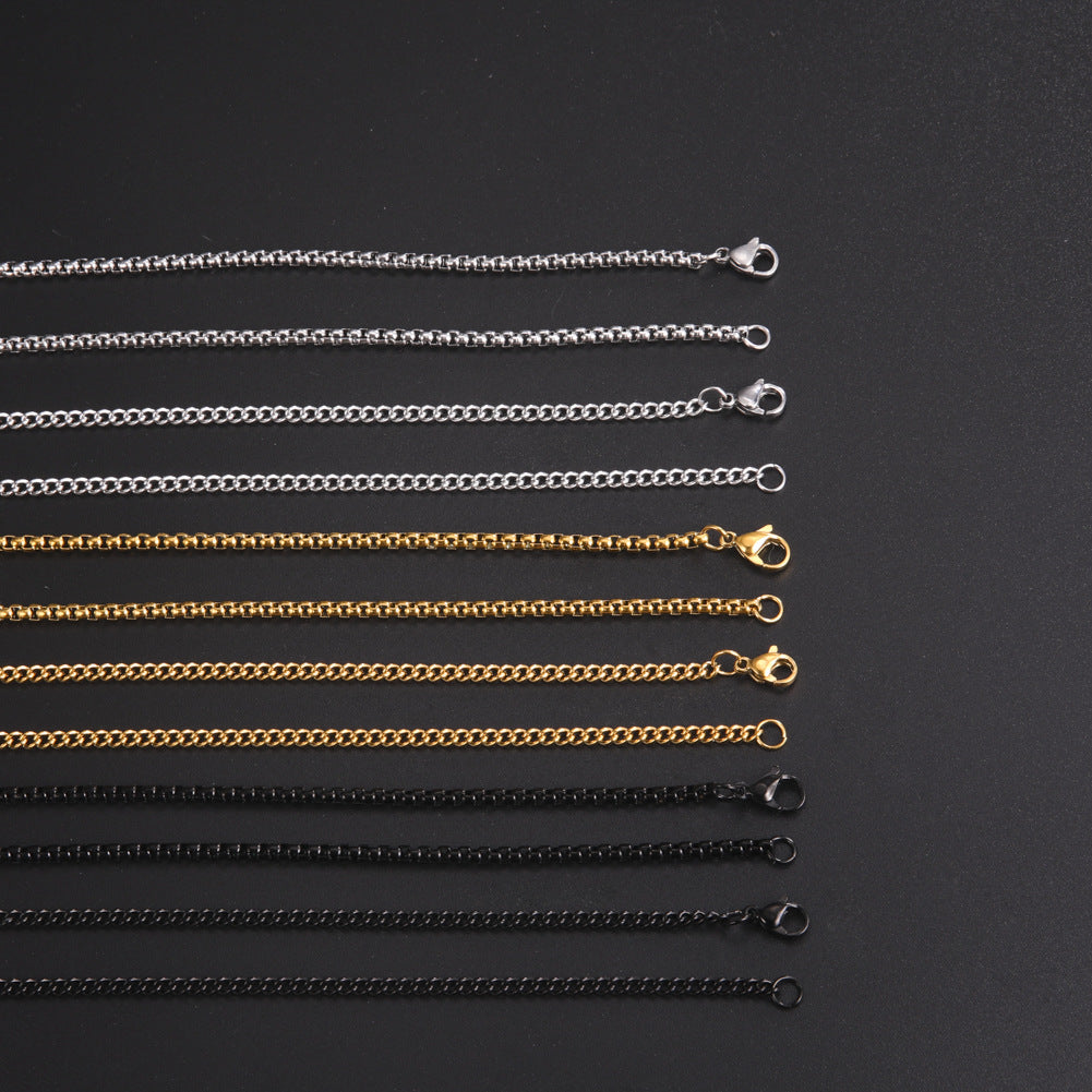 Gold Plating Black And Golden Steel Necklaces