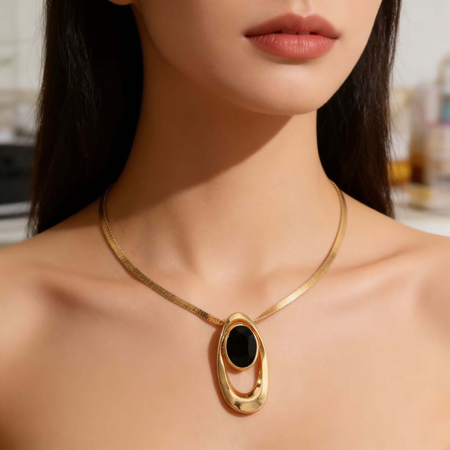 Women's Fashion Vintage Oval Three Buckle Charm Creative Refined Jewelry Set