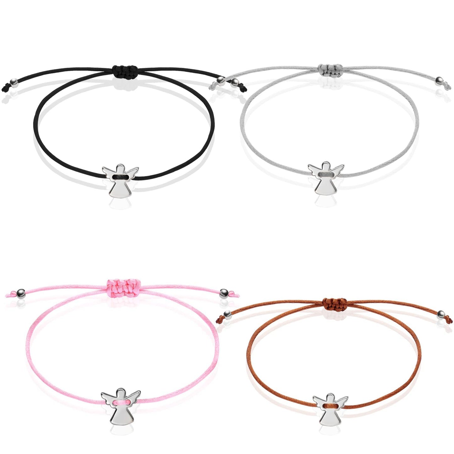 Women's Stainless Steel Angel Love Heart Carrying Strap Bracelets