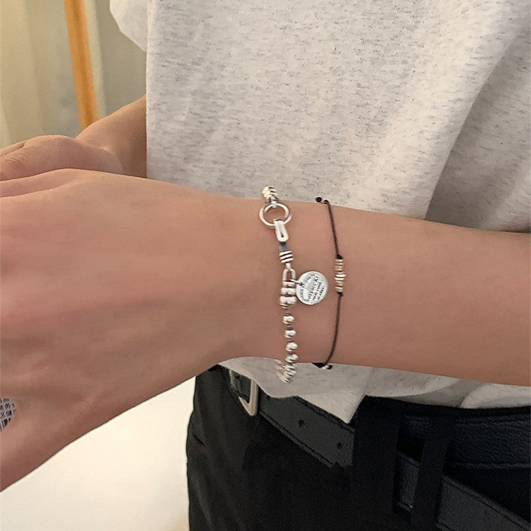 Kleine Stücke von Sier Pull-Tragegurt für Damen, einfache Nischenarmbänder