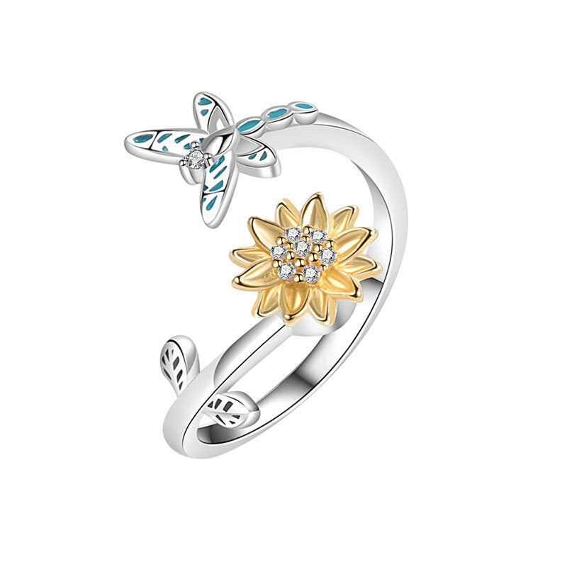 Pretty Casual Sunflower Spinning Fashion Simple Rings