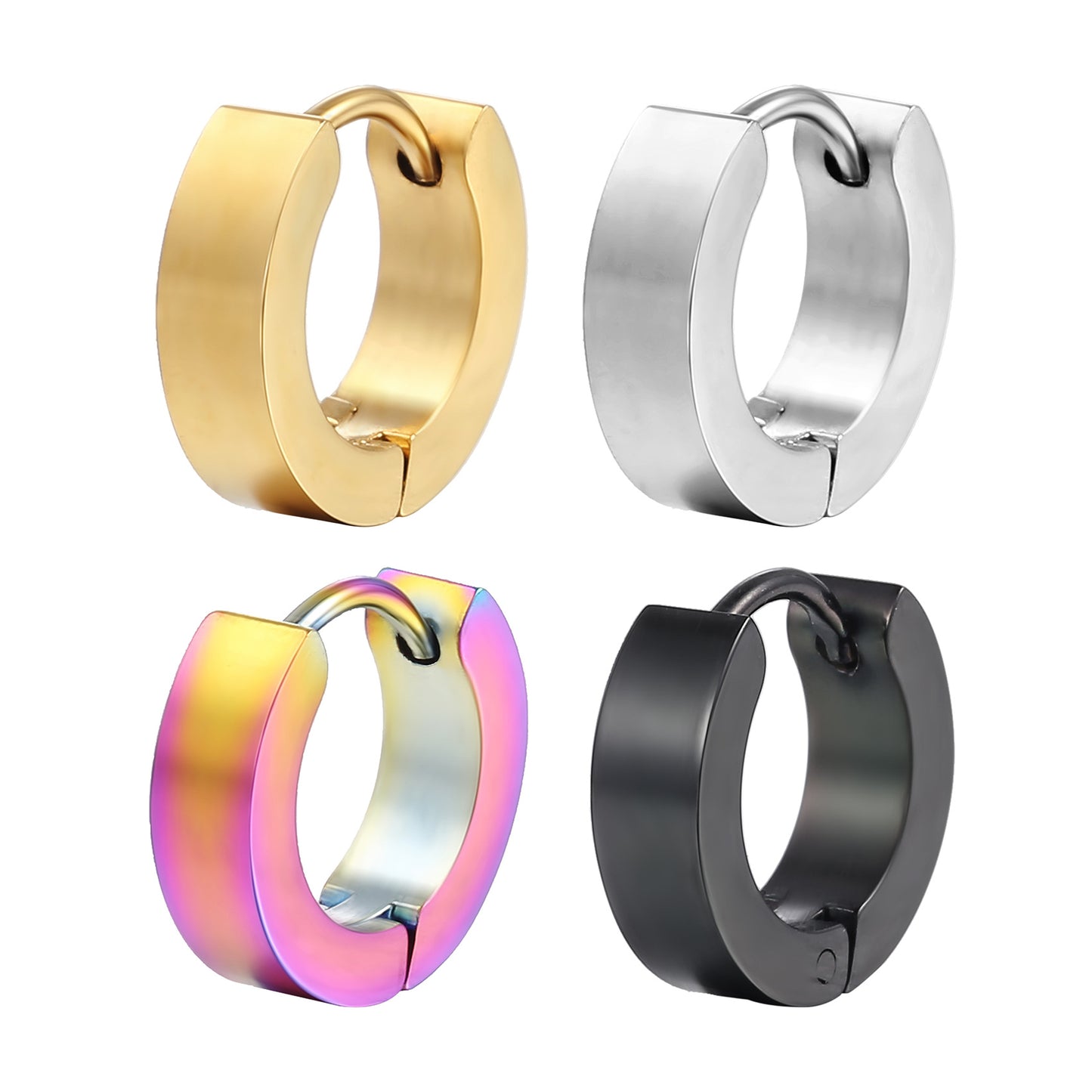 Men's Stainless Steel Flat Clip Simple Trendy Punk Ear Buckle