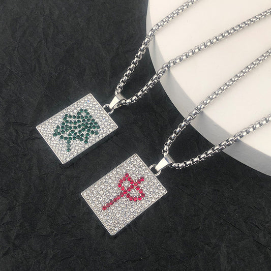 Creative National Fashion Hip Hop Mahjong Full Necklaces