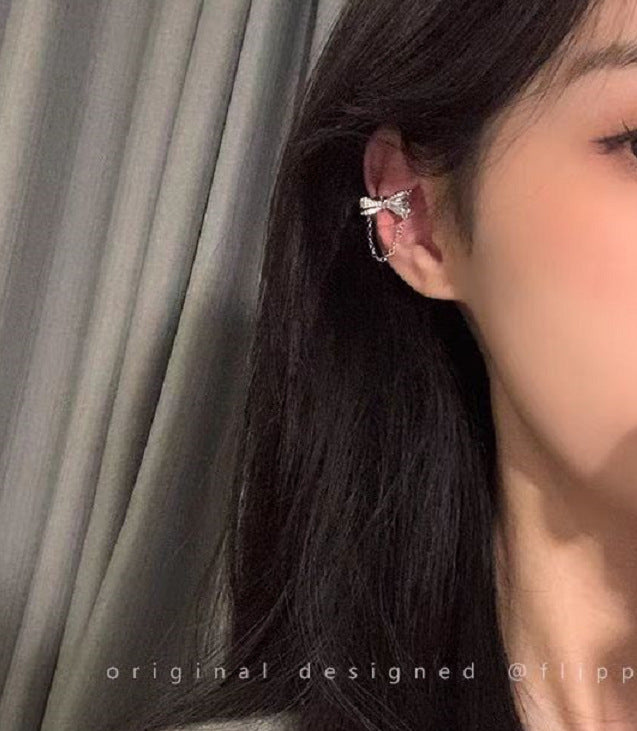 Mosquito Coil No Pierced High-grade Sense Pearl Vintage Flower Ear Clip