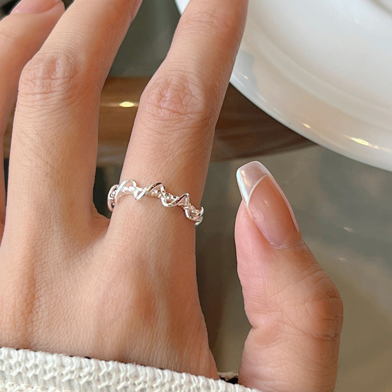 Wave Open Korean Style Simple Curve Fashion Rings