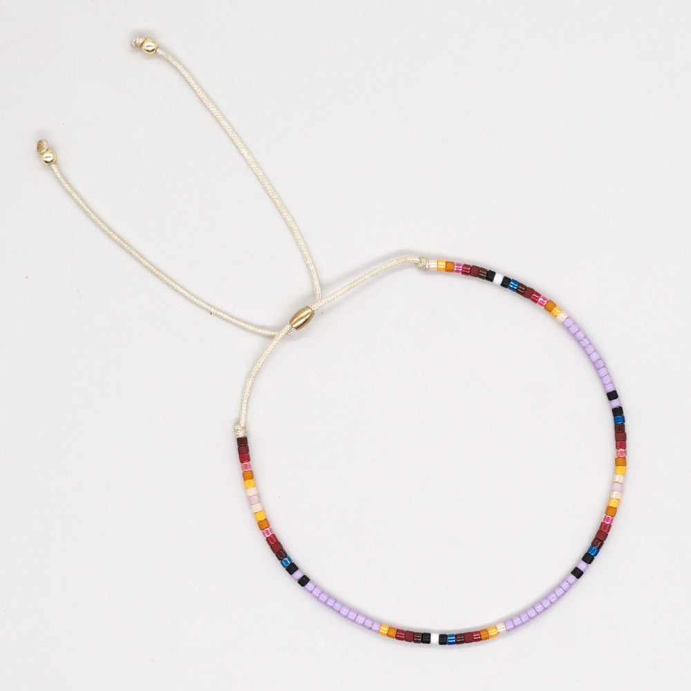 Simple Style Design Colored Beaded Hand-woven Bracelets