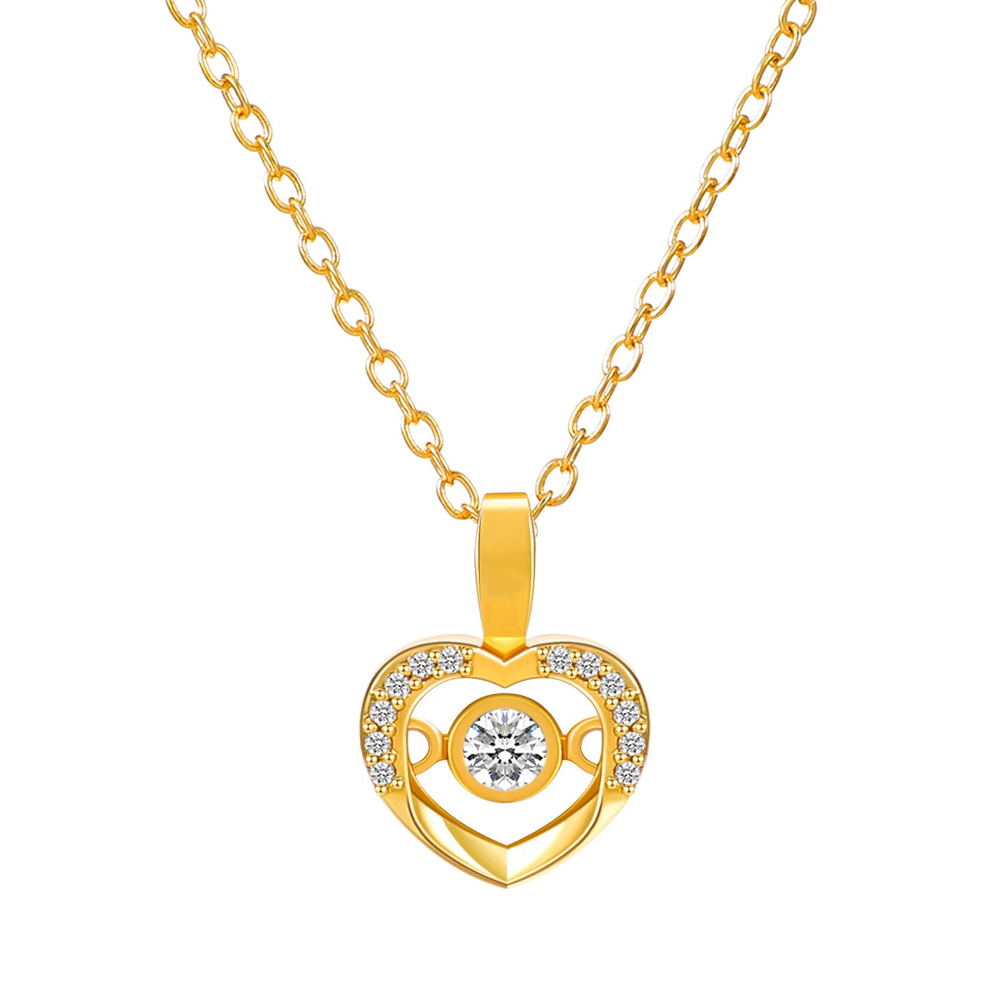 Women's Luxury Fashion Diamond Studded Hollow Heart-shaped Collarbone Valentine's Necklaces