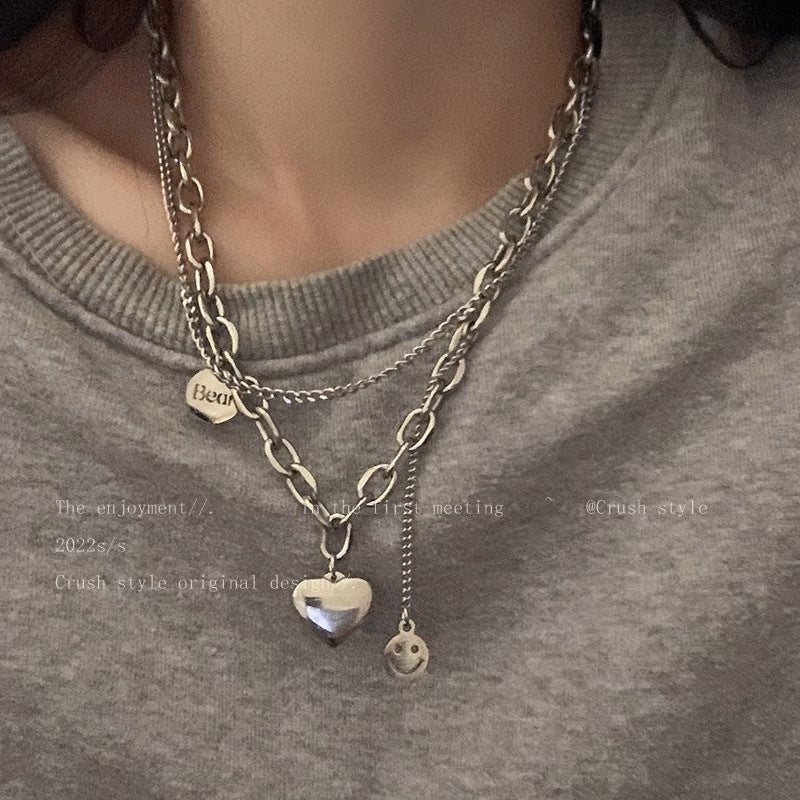 Women's Sweet Cool Hot Titanium Steel No Fading Love Sweater T-shirt Necklaces