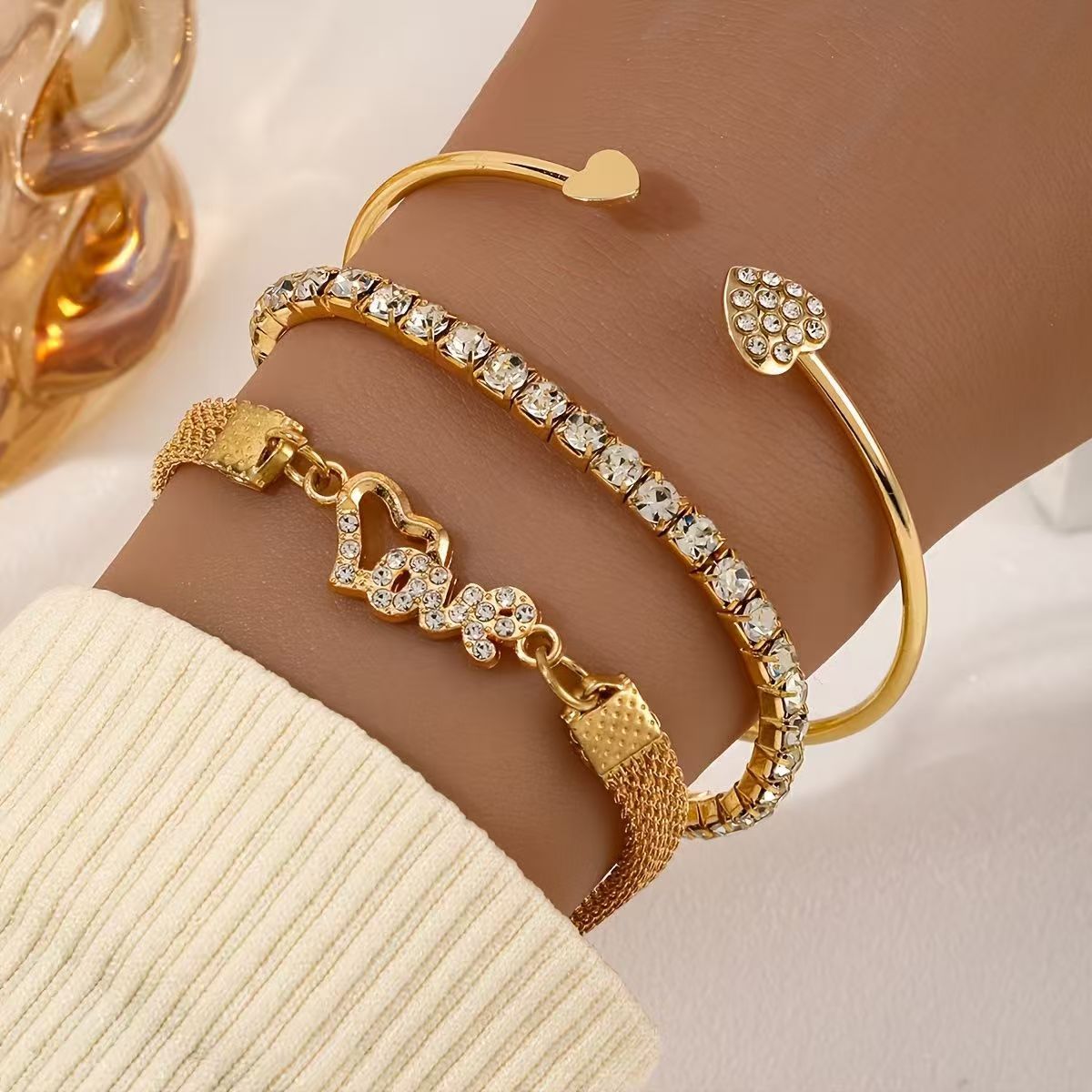 Women's Diamond Heart Alloy Niche High Sense Bracelet