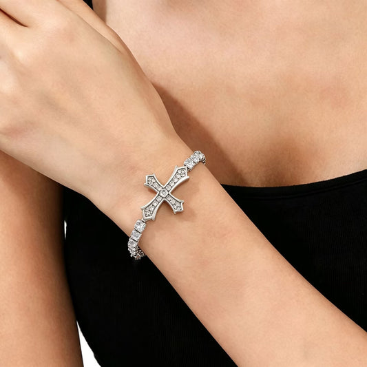 Women's & Men's High-grade Diamond Cross Copper Zircon Fashion Bracelets