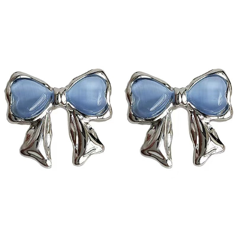 Women's Sweet Elegance Fresh Blue Opal Bow Rings