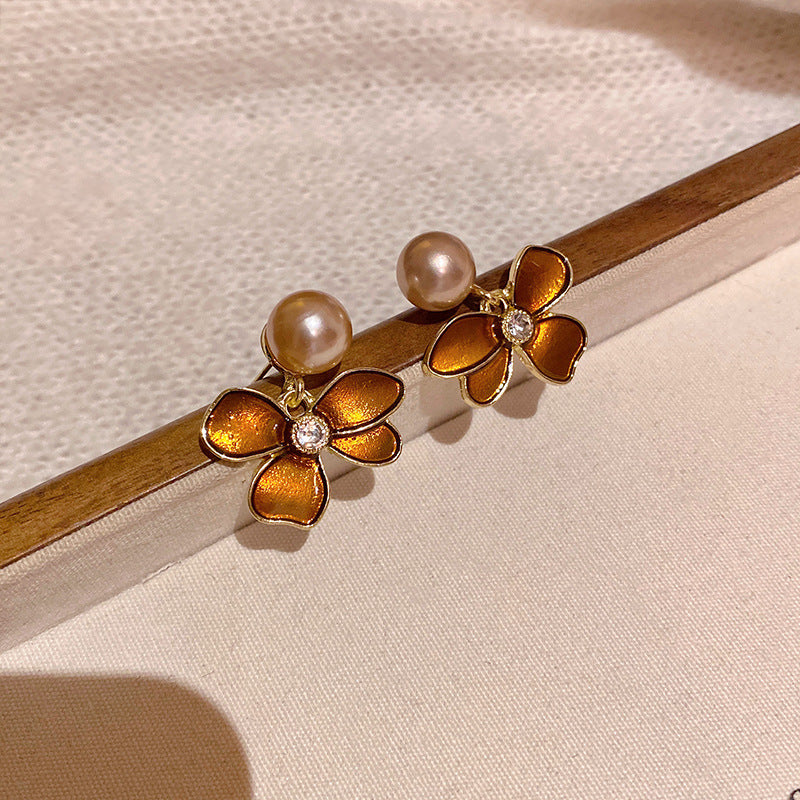 Women's Needle Light Luxury Minority Pearl Exquisite Micro Inlaid Earrings