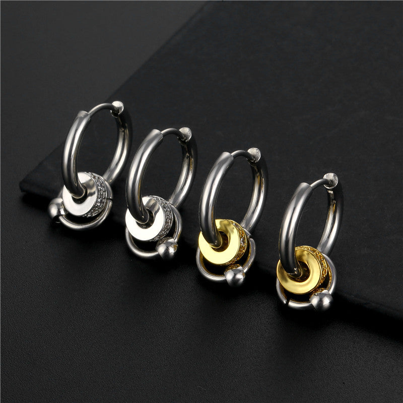 Men's Style Fashion Titanium Steel Summer Temperament Pierced Earrings