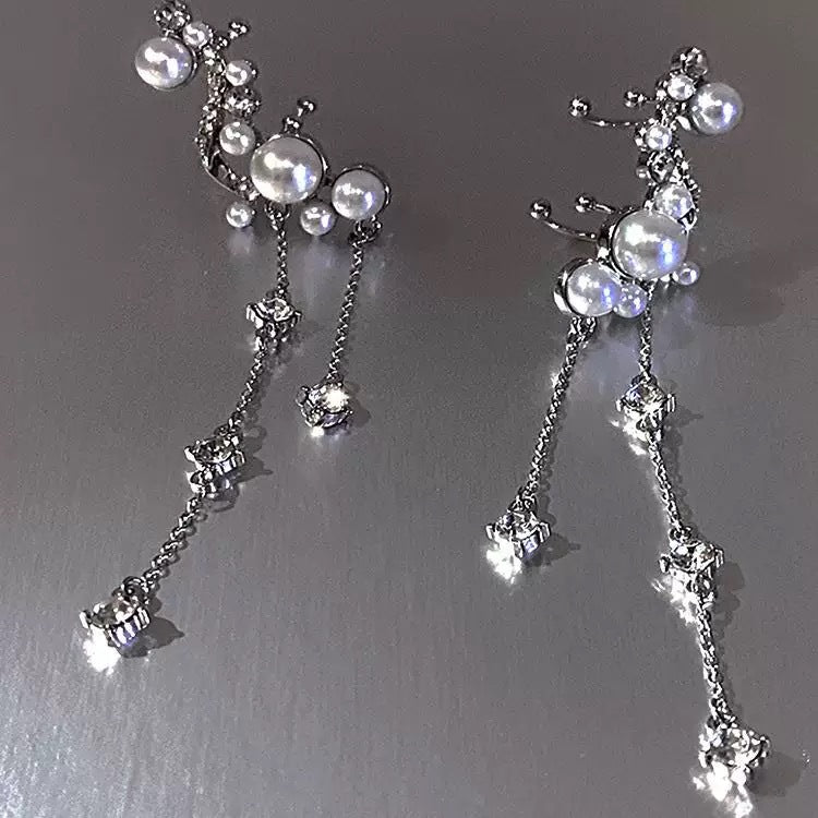 Women's Pearl Tassel For French Style Temperament Bone Niche Rings
