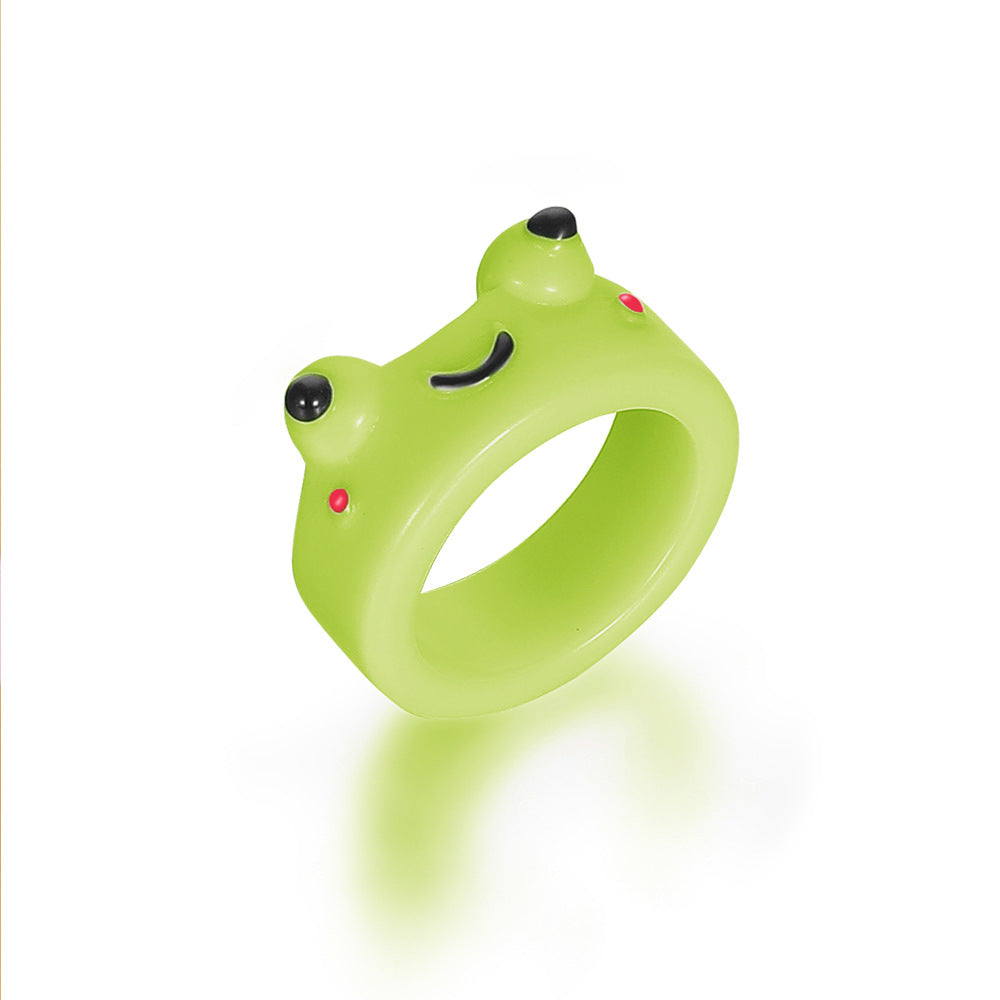 Cartoon Frog Fashion Cute Resin Index Rings