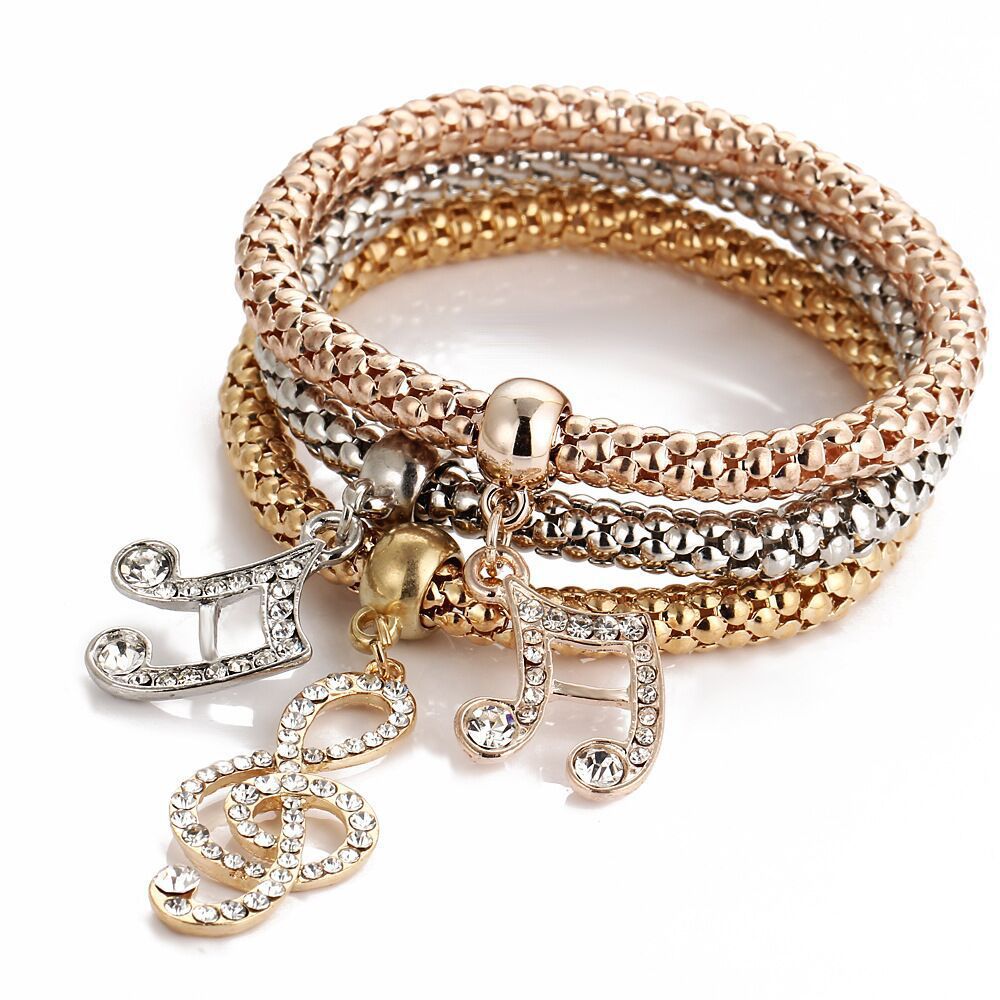 Bracelets papillon en diamant avec chaîne de maïs soufflé extensible pour femmes