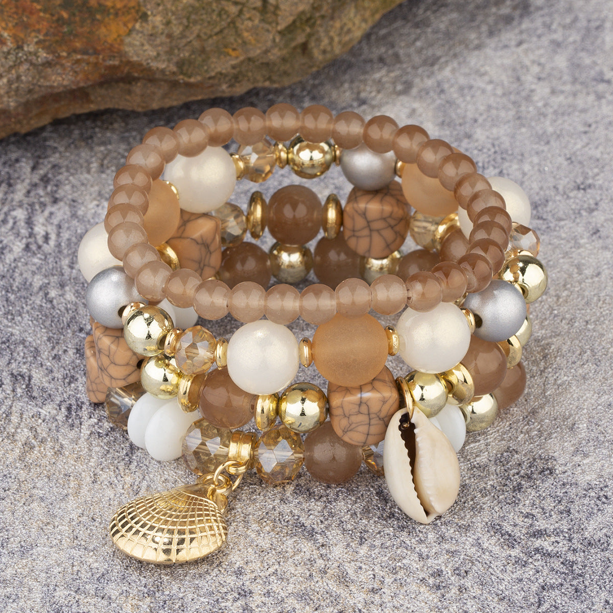 Women's Bohemian Creative Jewelry Shell Crystal Beaded Bracelets