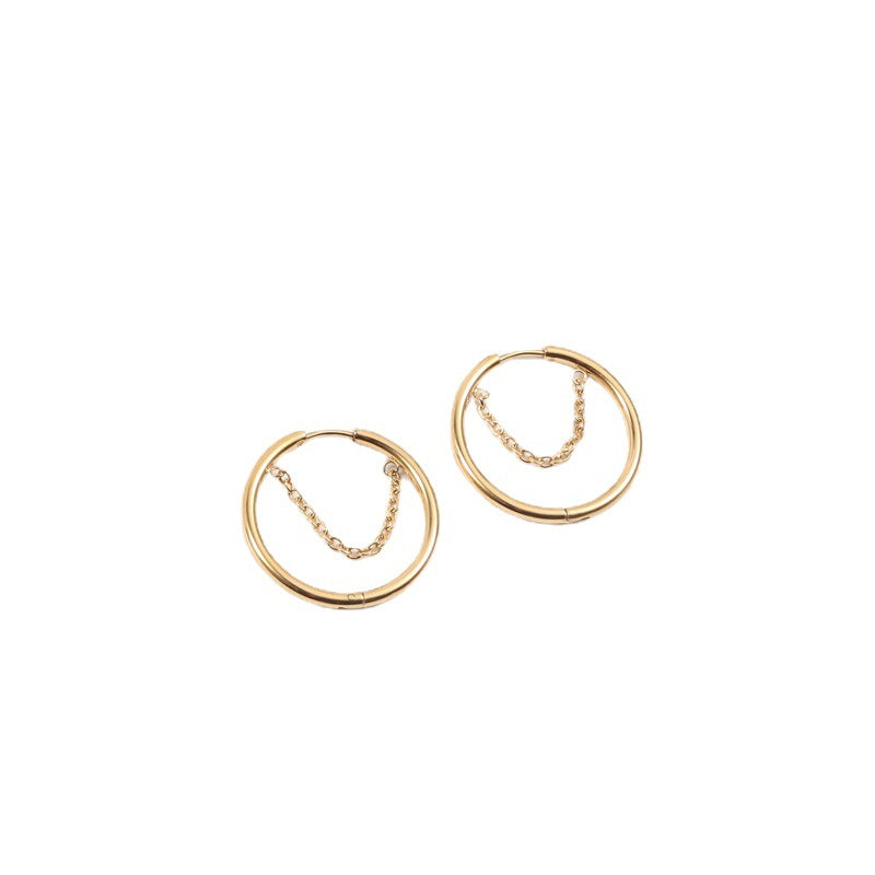 Titanium Steel Gold Plated Can Be Earrings