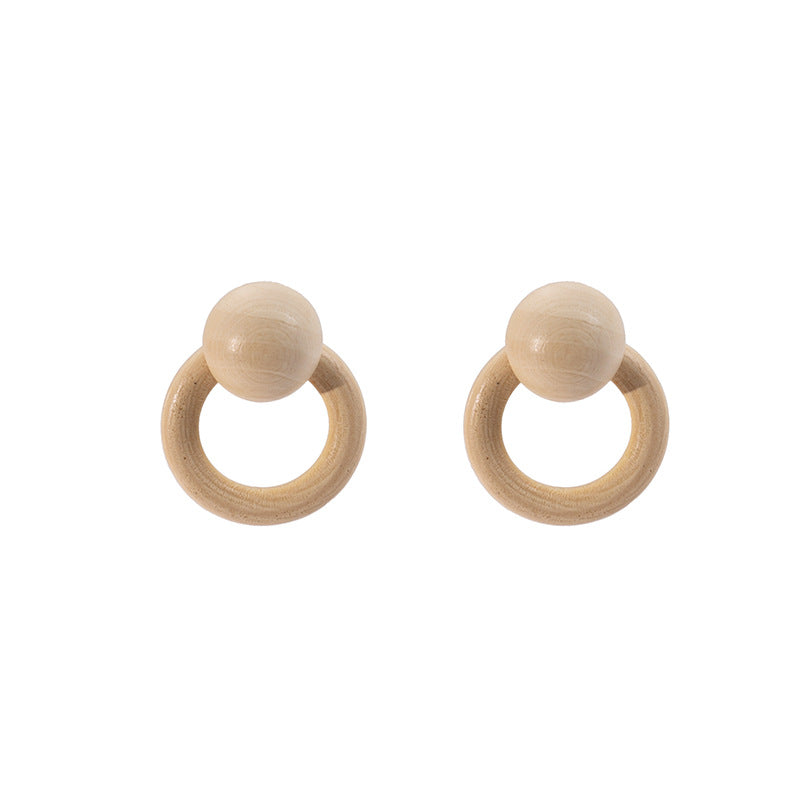 Simple Round Color Matching Eardrops Hollow Rings