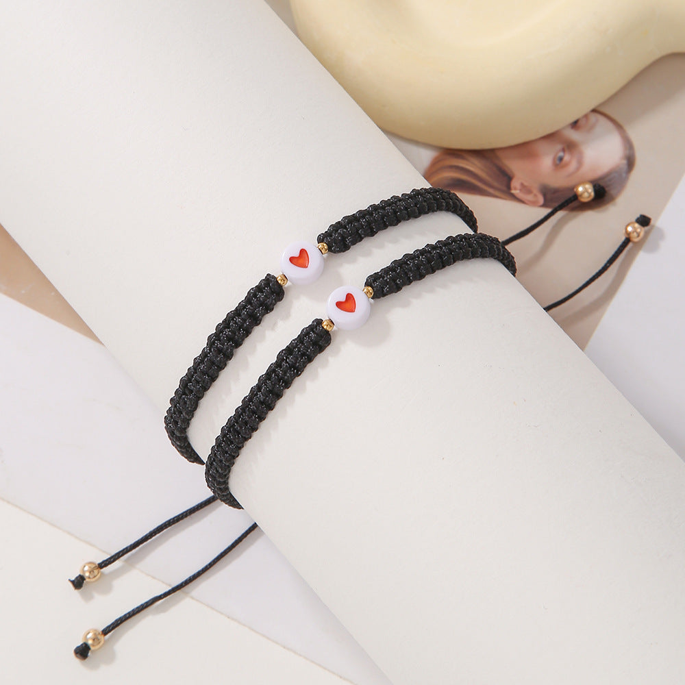 Two-piece Love Red Rope Lucky Hand-woven Bracelets