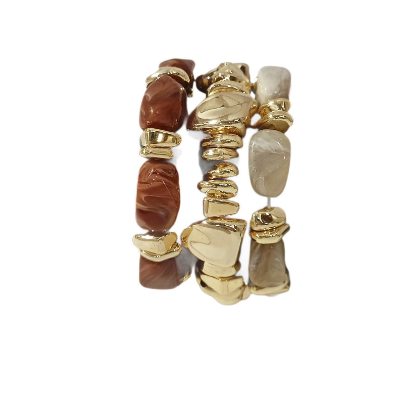 Bohemian Natural Stone Imitated Acrylic Irregular Bracelet