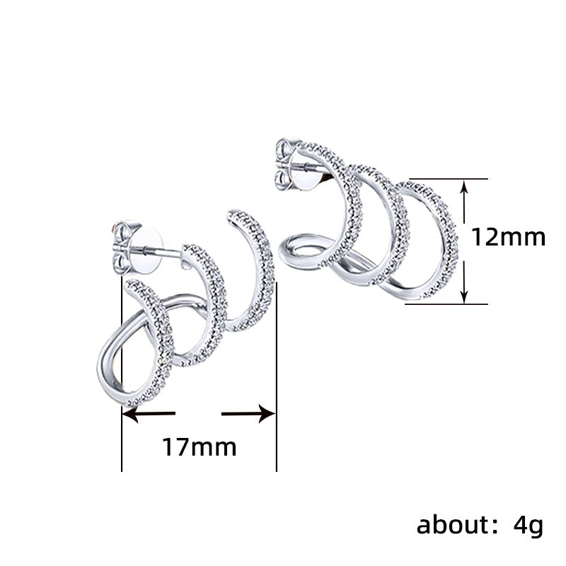 Shi Arc Line High-grade Light Luxury Refined Personalized Earrings