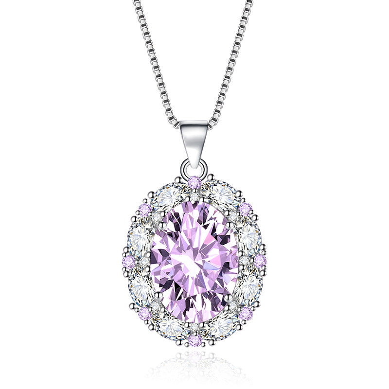 Popular Big Diamond Purple Zircon Colored Gems Jewelry Set