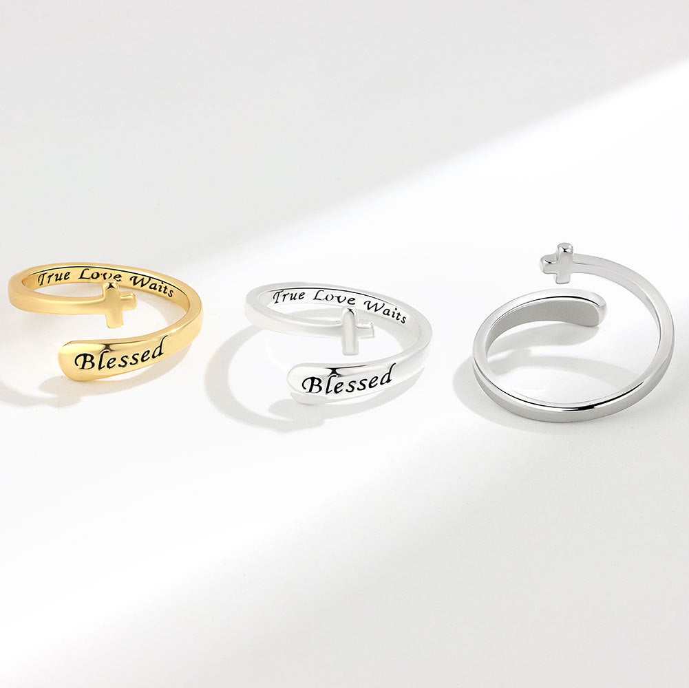 Classy Elegant Engraved Dual Layer Open-end Rings