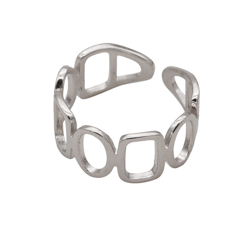 Finger Niche Chain Stitching Geometric Female Fashion Ring