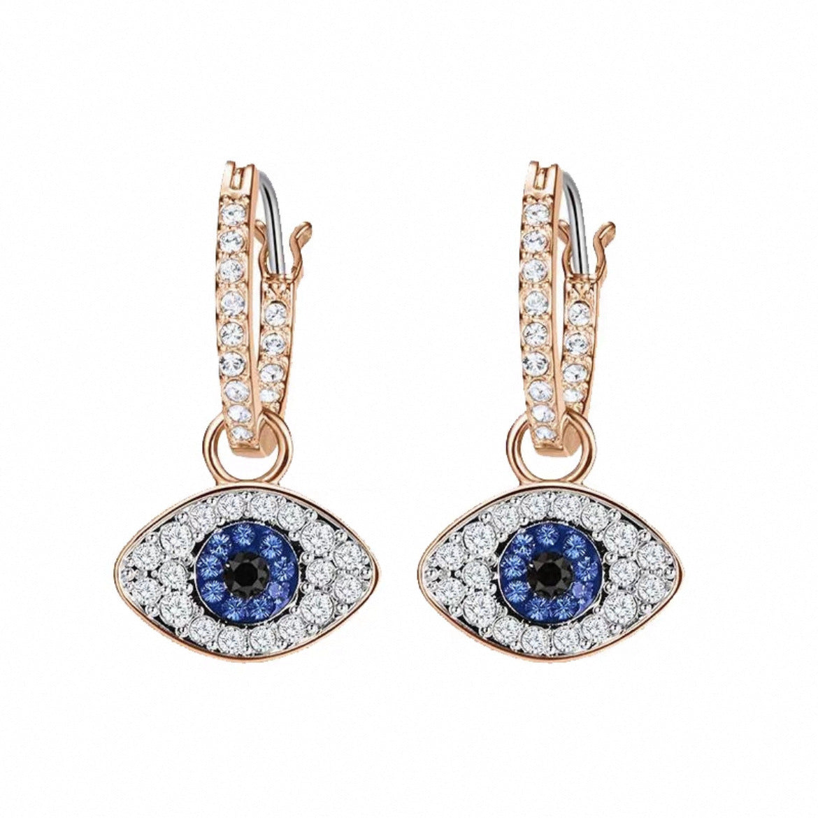 Pair Version Devil's Eye Series Tassel Elements Crystal Rings