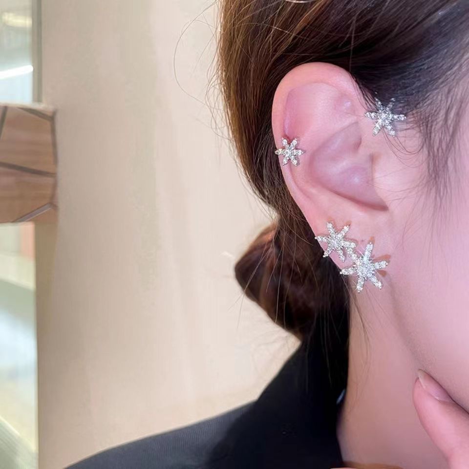 Hollow Butterfly Hook Tassel Flowers Snowflake Wheat Wings Integrated High-grade Ear Clip