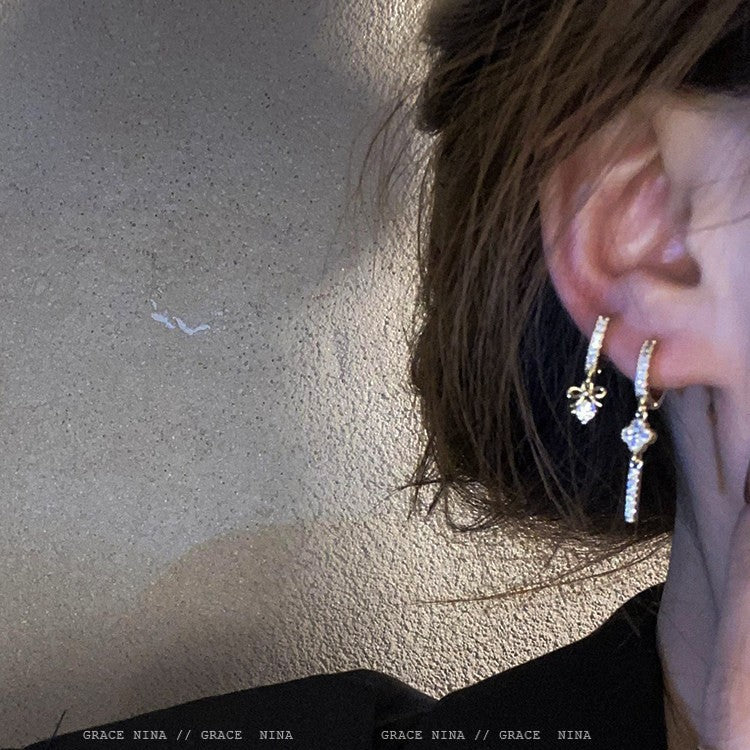 Moon Sea Diamond Suit Petite Tide Eardrops Earrings