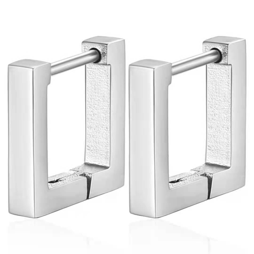 Women's & Men's Black Series Punk Titanium Steel Clips Ear Clip