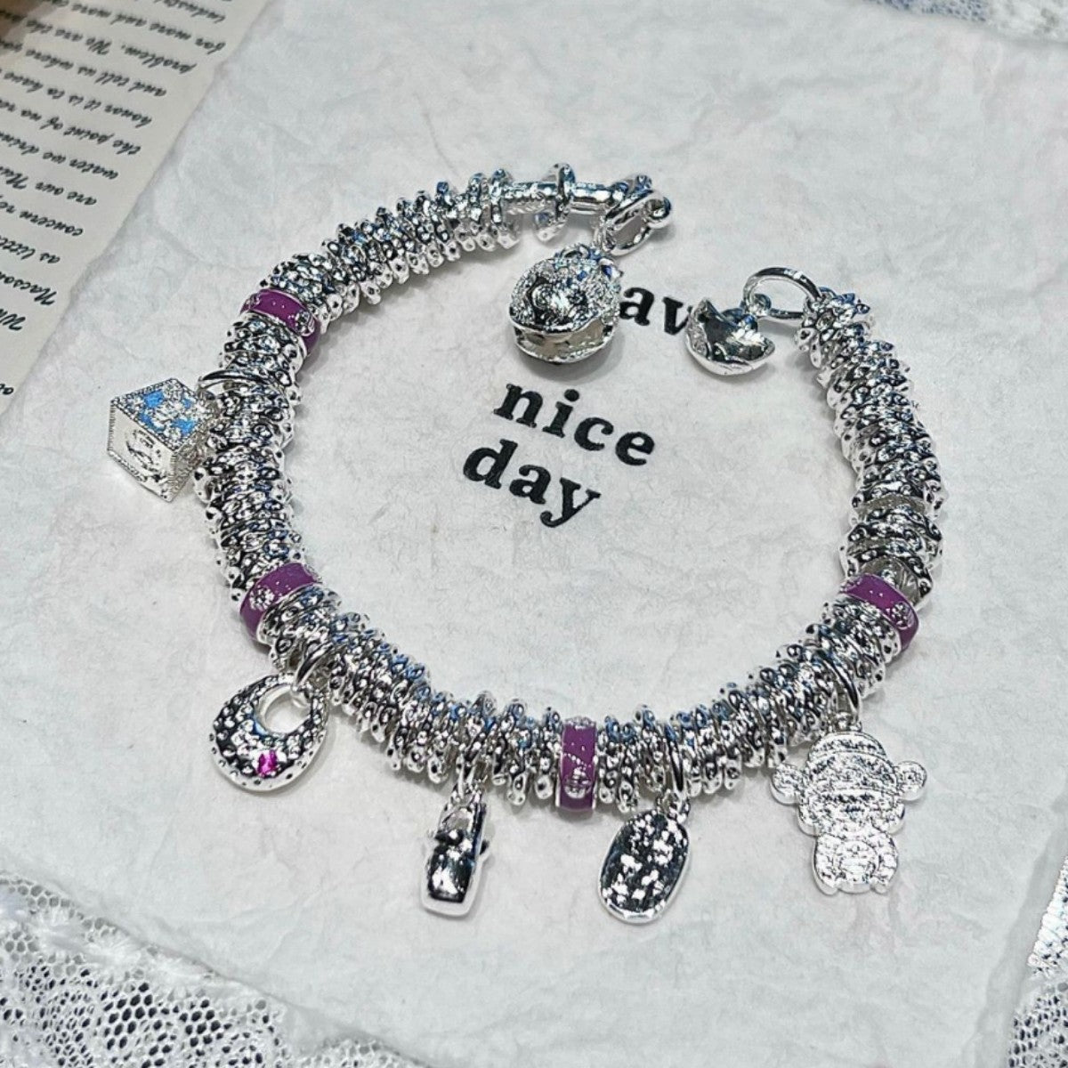 Winding Gourd Ingot High-grade Plated Sterling Sier Light Luxury Enamel Bracelets