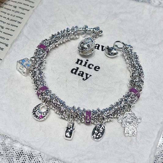 Winding Gourd Ingot High-grade Plated Sterling Sier Light Luxury Enamel Bracelets