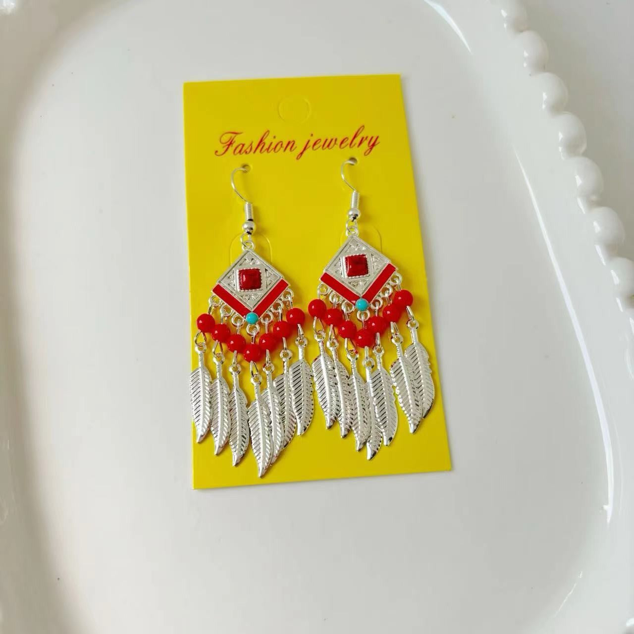Bohemian Tassel Water Drop Summer Vacation Style Dopamine Earrings