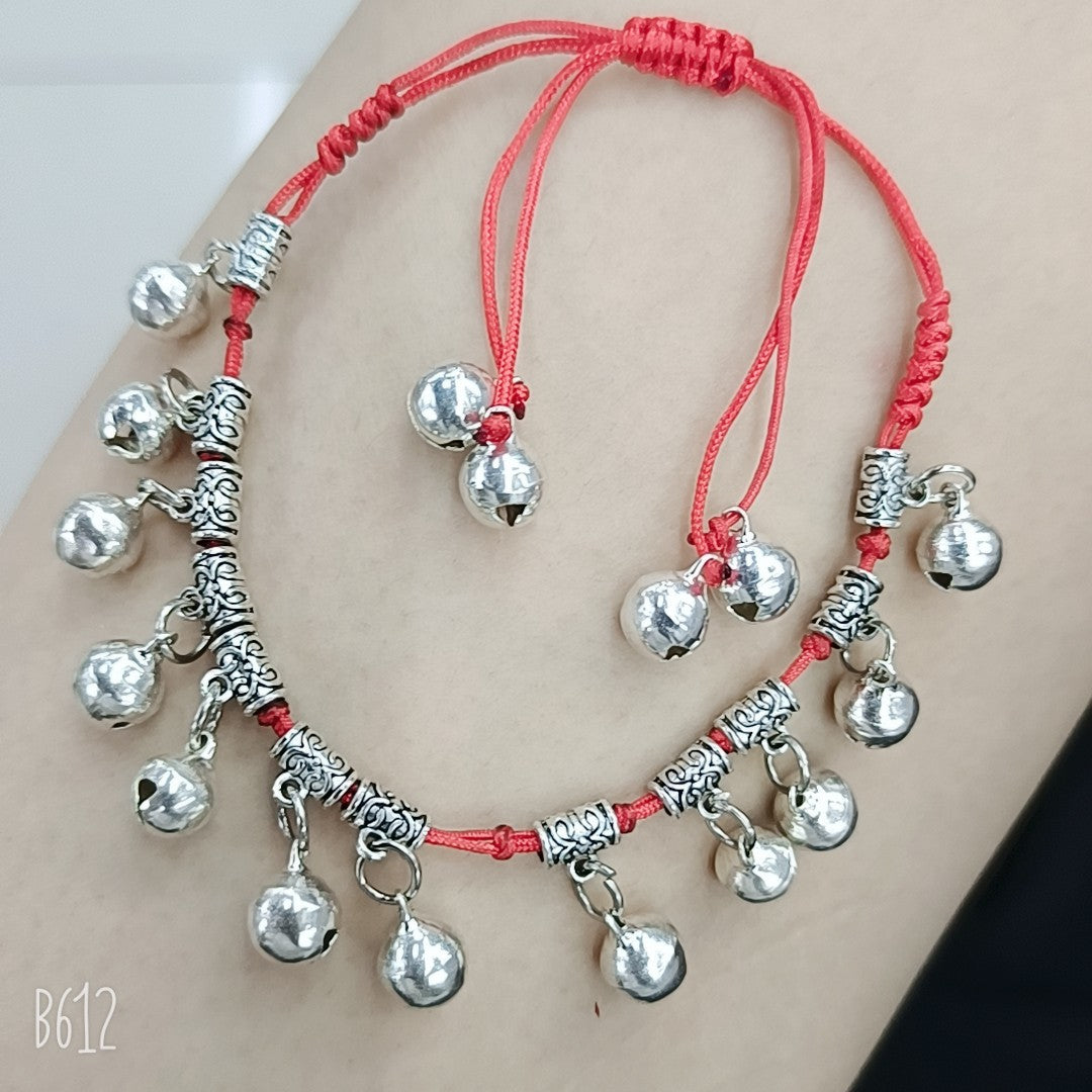 Crystal Jade Red Rope Anklet Two Bracelets