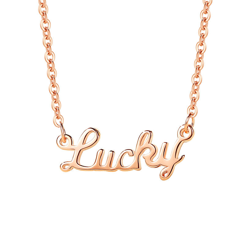 Women's Clavicle Chain Version English Letter Lucky Necklaces