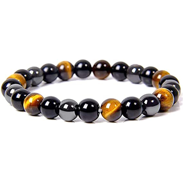 Bracelets extensibles en hématite de sport de yoga en perles d'oeil de tigre pour femmes