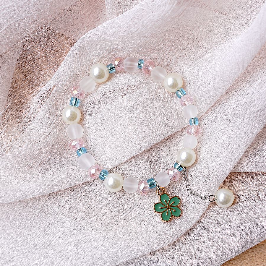 Popular Crystal String Beads Cherry Blossom Bracelets