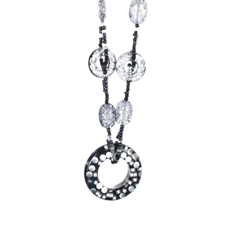 Women's Ethnic Style Vintage Peace Buckle Sweater Chain Live Popular Necklace