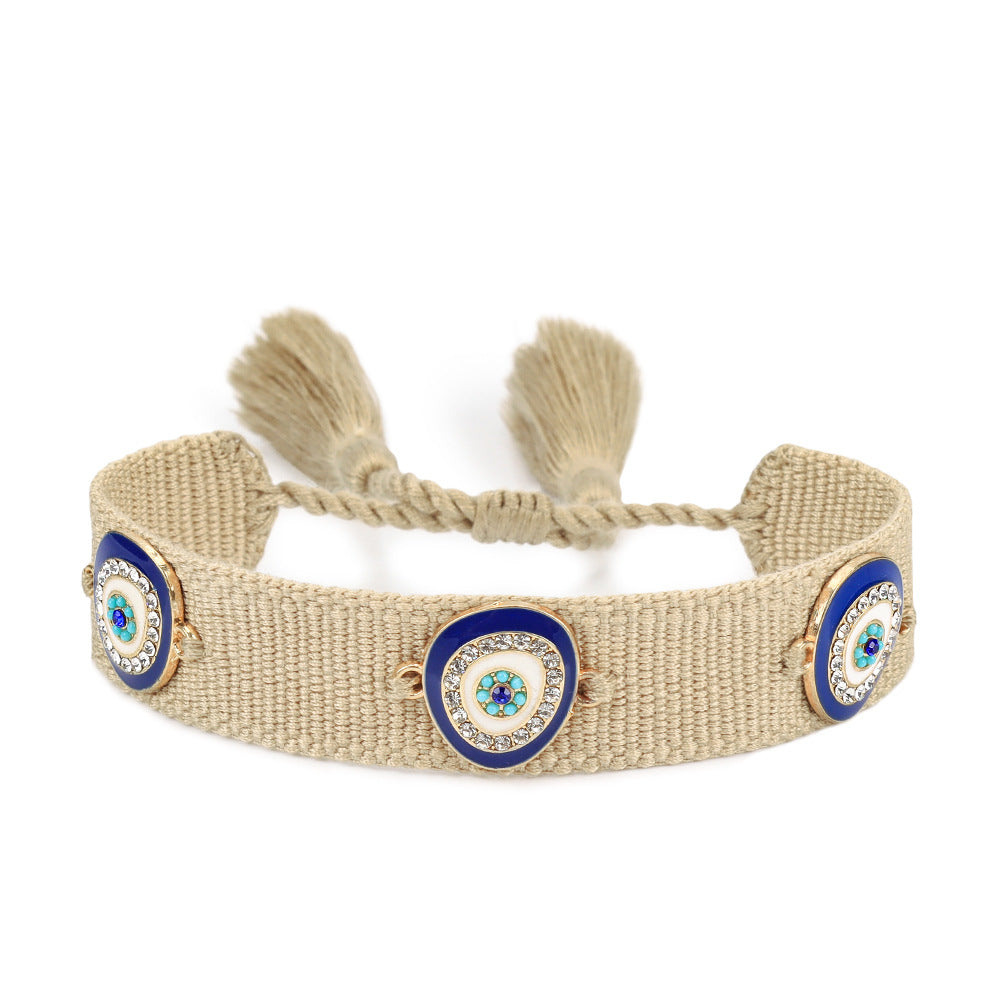 Woven Popular Blue Eyes Lucky Carrying Strap Ethnic Bracelets