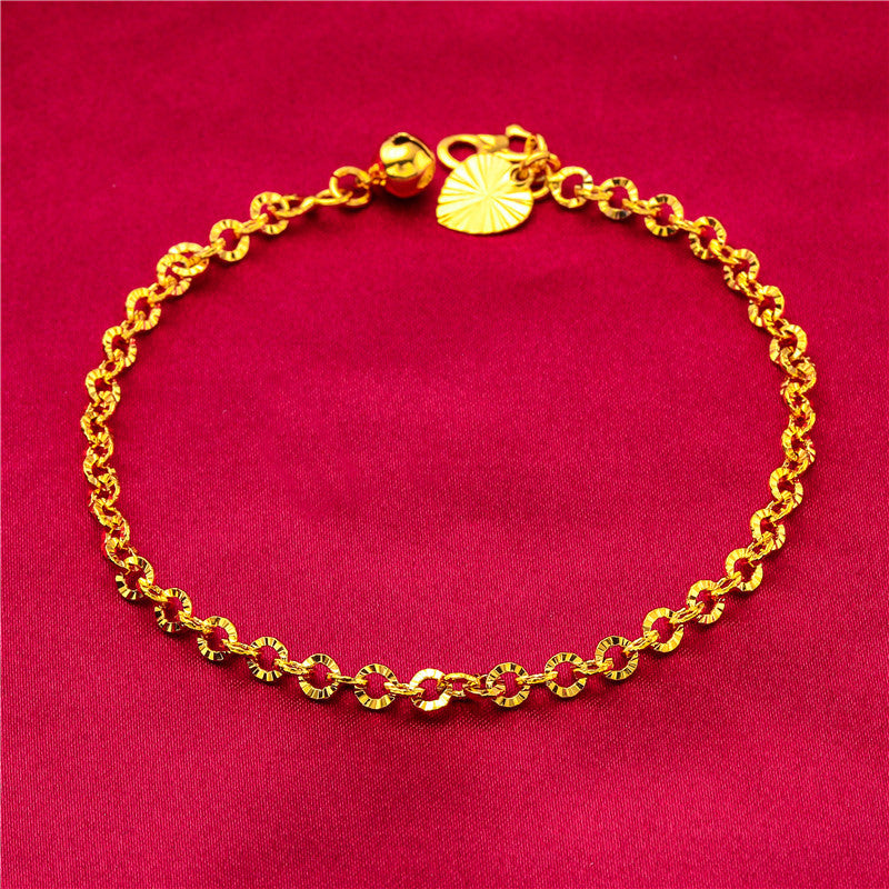 Women's Caterpillar Water Ripple Bead Alluvial Gold Bracelets